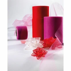 DecoWoerner Cintas De Regalo>Cinta De Tul, Anchura 100 Mm, Color Fucsia