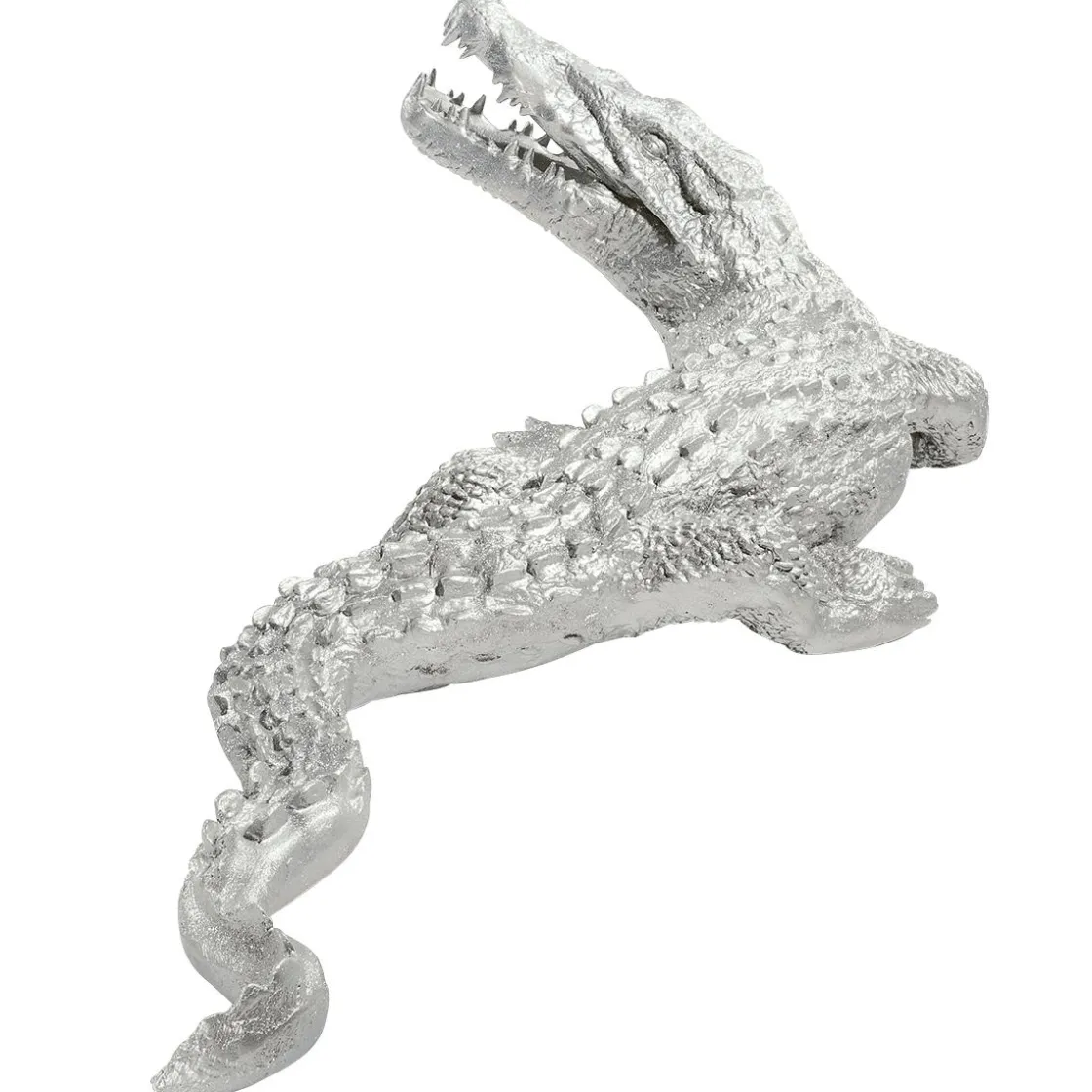 DecoWoerner Decoración De Animales>Cocodrilo Decorativo Longitud 180 Cm, Plateado