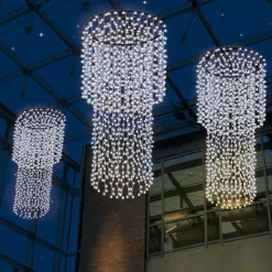 DecoWoerner Luces De Navidad>Colgante De Cadenas De Luces LED, Luz Blanca, 300 Cm, Ø 65 Cm