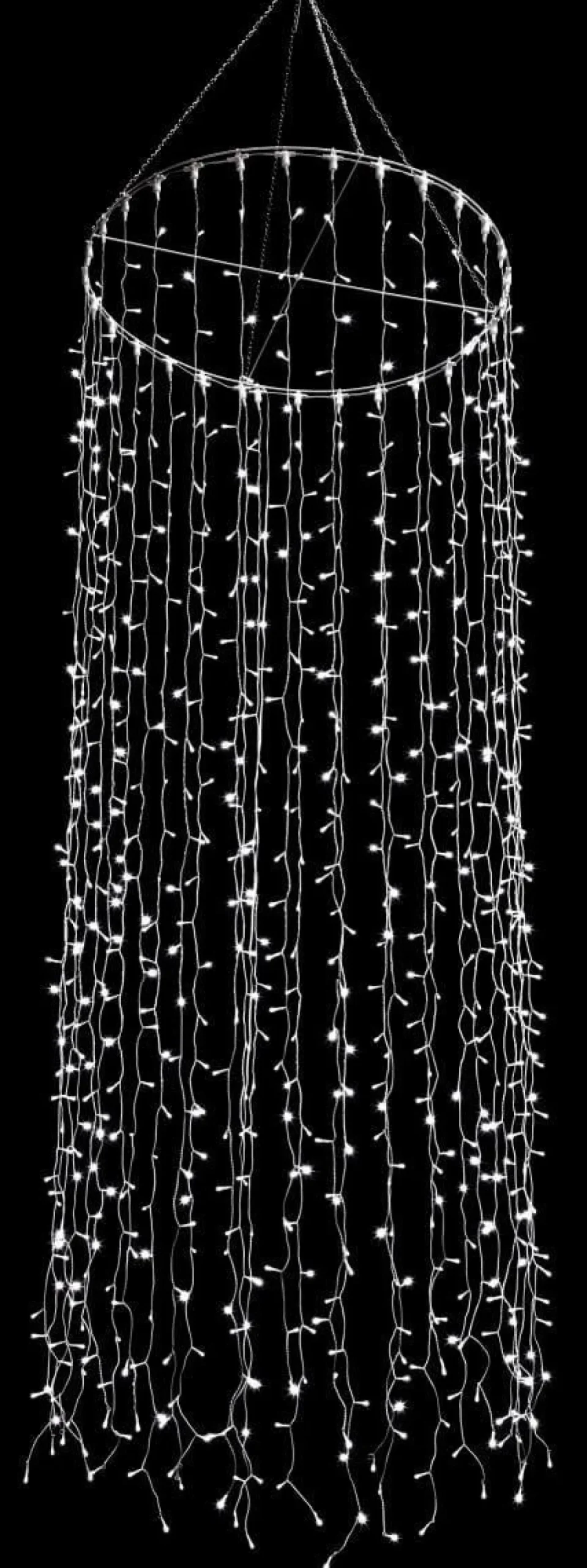 DecoWoerner Luces De Navidad>Colgante De Cadenas De Luces LED, Luz Blanca, 500 Cm, Ø 100 Cm