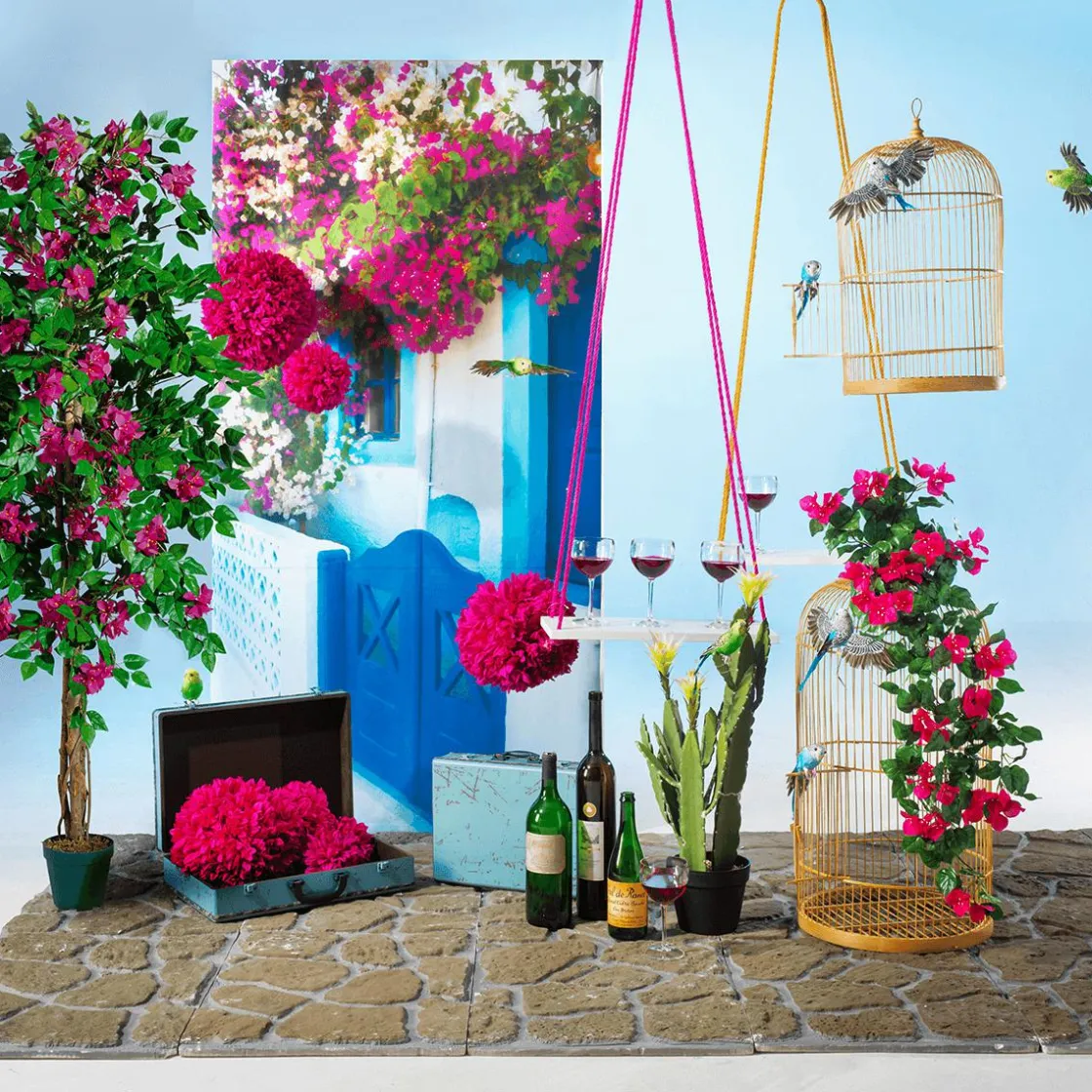 DecoWoerner Decoración De Verano>Columpio Decorativo, Longitud: 150 Cm Rosa