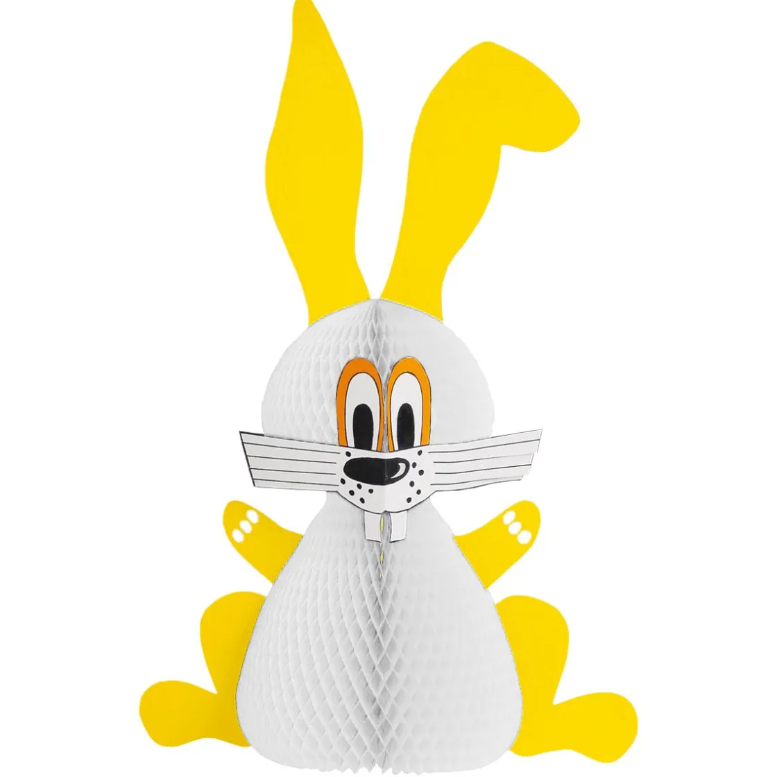 DecoWoerner Decoración De Pascua>Conejo De Pascua De Papel De Panal Amarillo Y