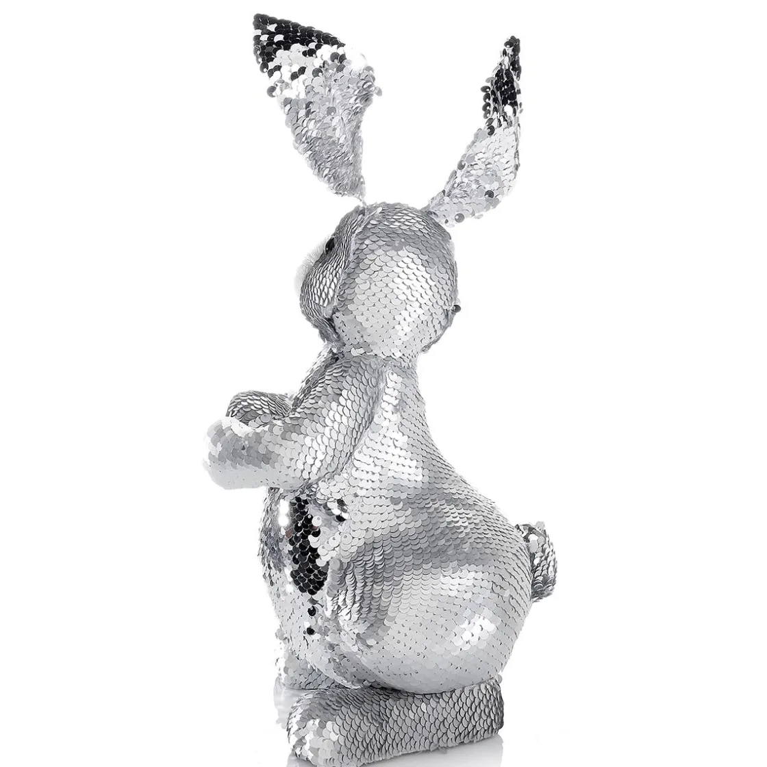 DecoWoerner Decoración De Animales|Decoración De Pascua>Conejo De Pascua Decorativo Con Lentejuelas Reversibles , 35 Cm