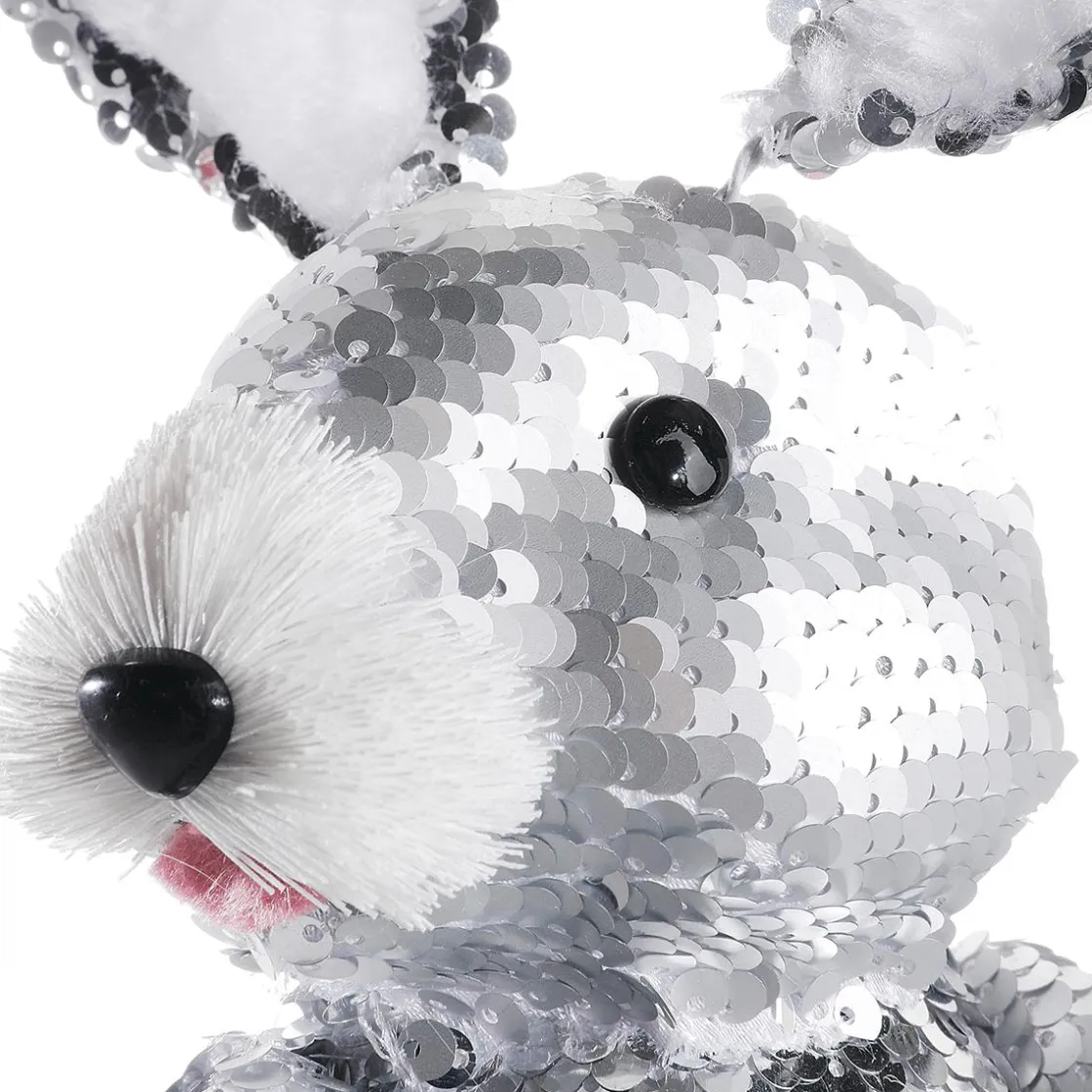 DecoWoerner Decoración De Animales|Decoración De Pascua>Conejo De Pascua Decorativo Con Lentejuelas Reversibles , 35 Cm