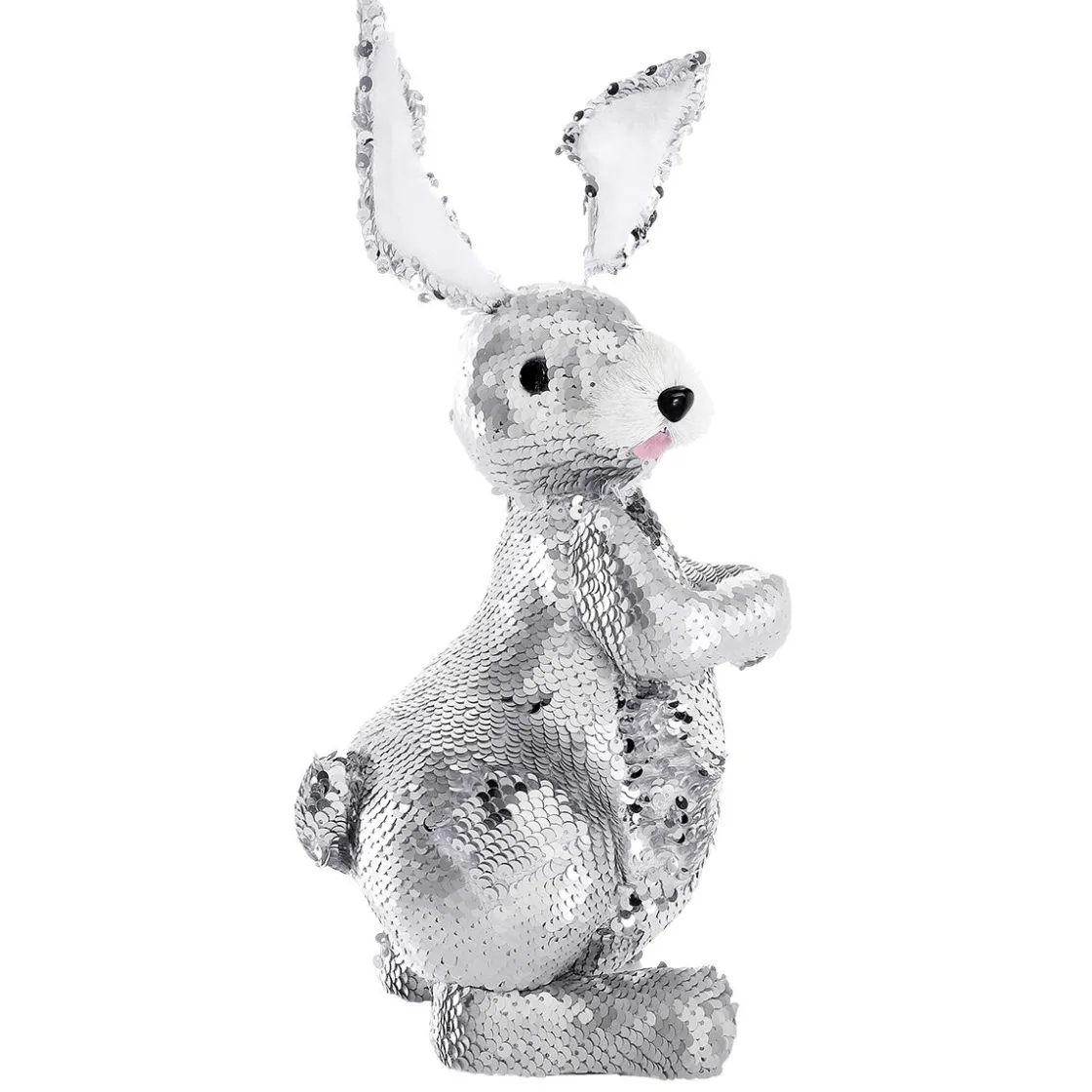 DecoWoerner Decoración De Animales|Decoración De Pascua>Conejo De Pascua Decorativo Con Lentejuelas Reversibles , 35 Cm