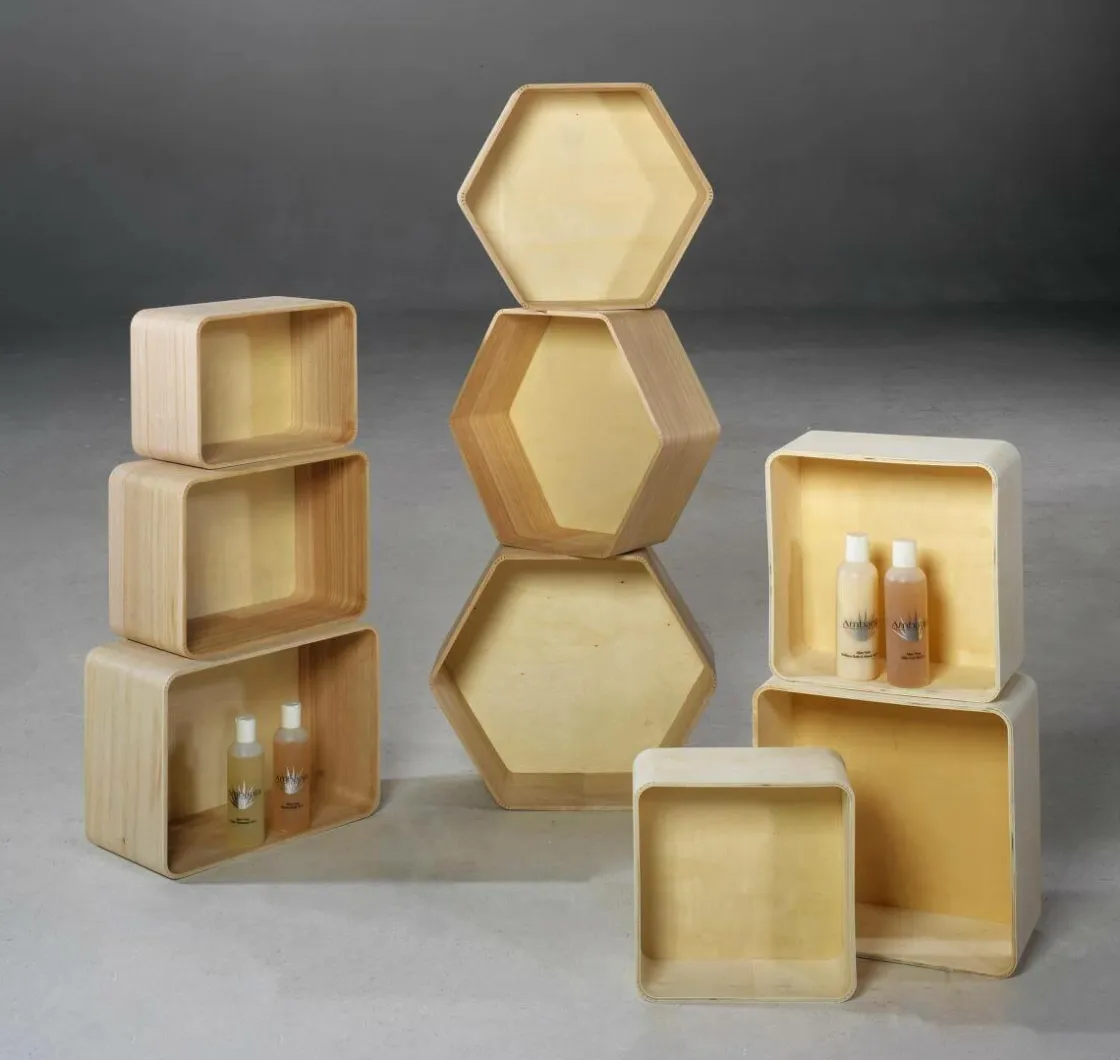 DecoWoerner Expositores Para Tiendas|Decoración De Verano>Conjunto De Cajas De Madera Rectangular 3 Piezas