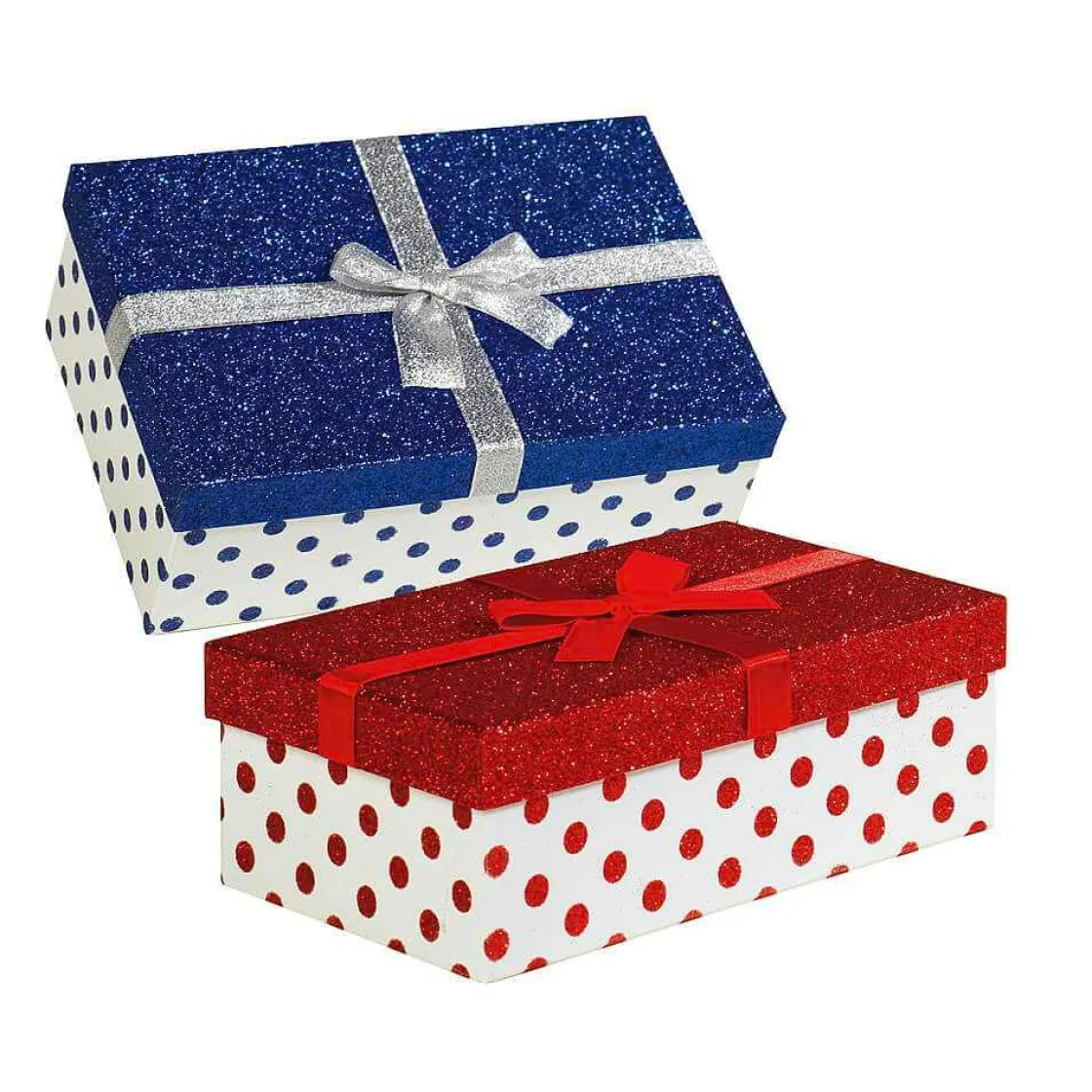 DecoWoerner Cajas De Regalo>Conjunto De Cajas De Regalo Blanco/rojo/azul, 6 Piezas
