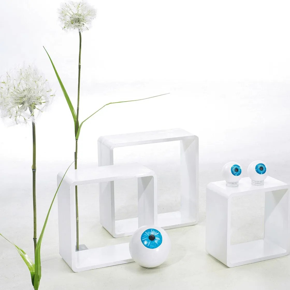 DecoWoerner Expositores Para Tiendas>Conjunto De Estantes "Cubo" Color 3 Pz.
