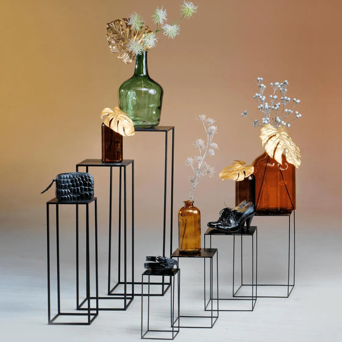 DecoWoerner Expositores Para Tiendas>Conjunto De Mesa De Metal 4 Piezas