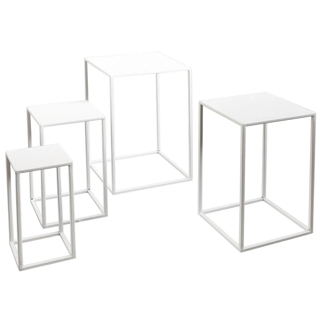 DecoWoerner Expositores Para Tiendas>Conjunto De Mesas De Metal 4 Piezas