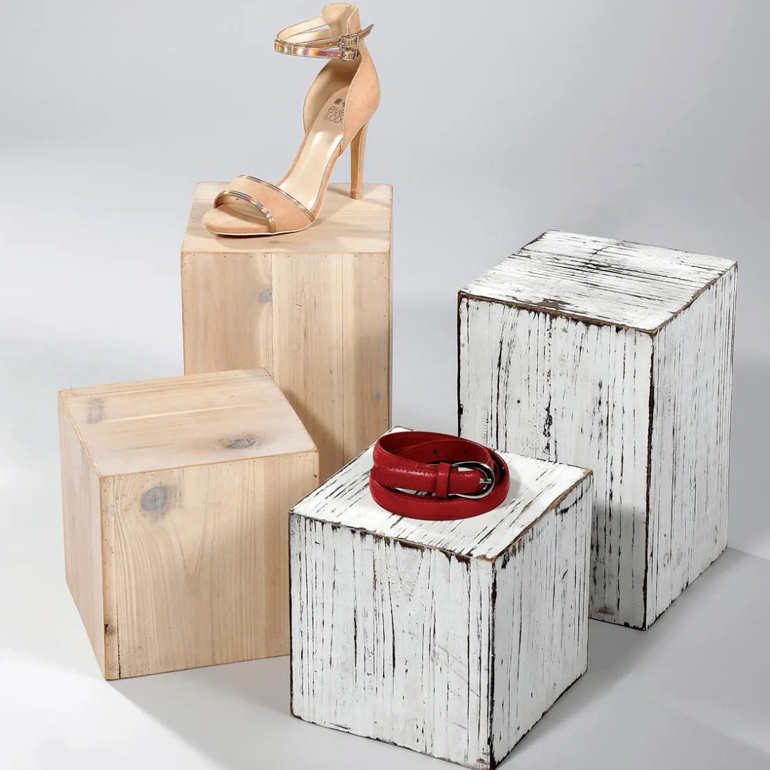 DecoWoerner Expositores Para Tiendas|Decoración Natural>Conjunto De Minicolumnas De Madera Naturaleza