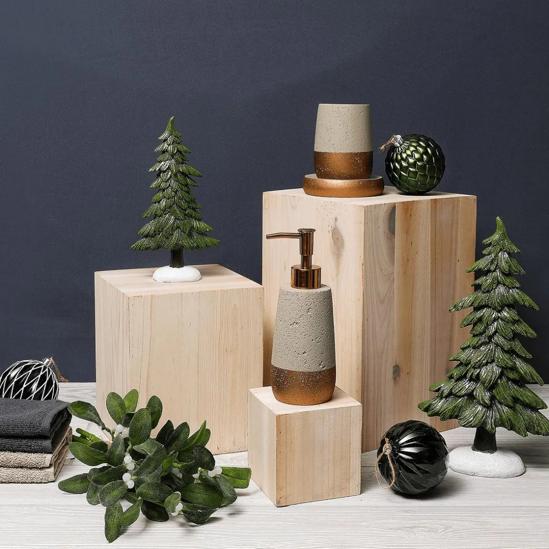 DecoWoerner Expositores Para Tiendas|Decoración Natural>Conjunto De Minicolumnas De Madera Naturaleza