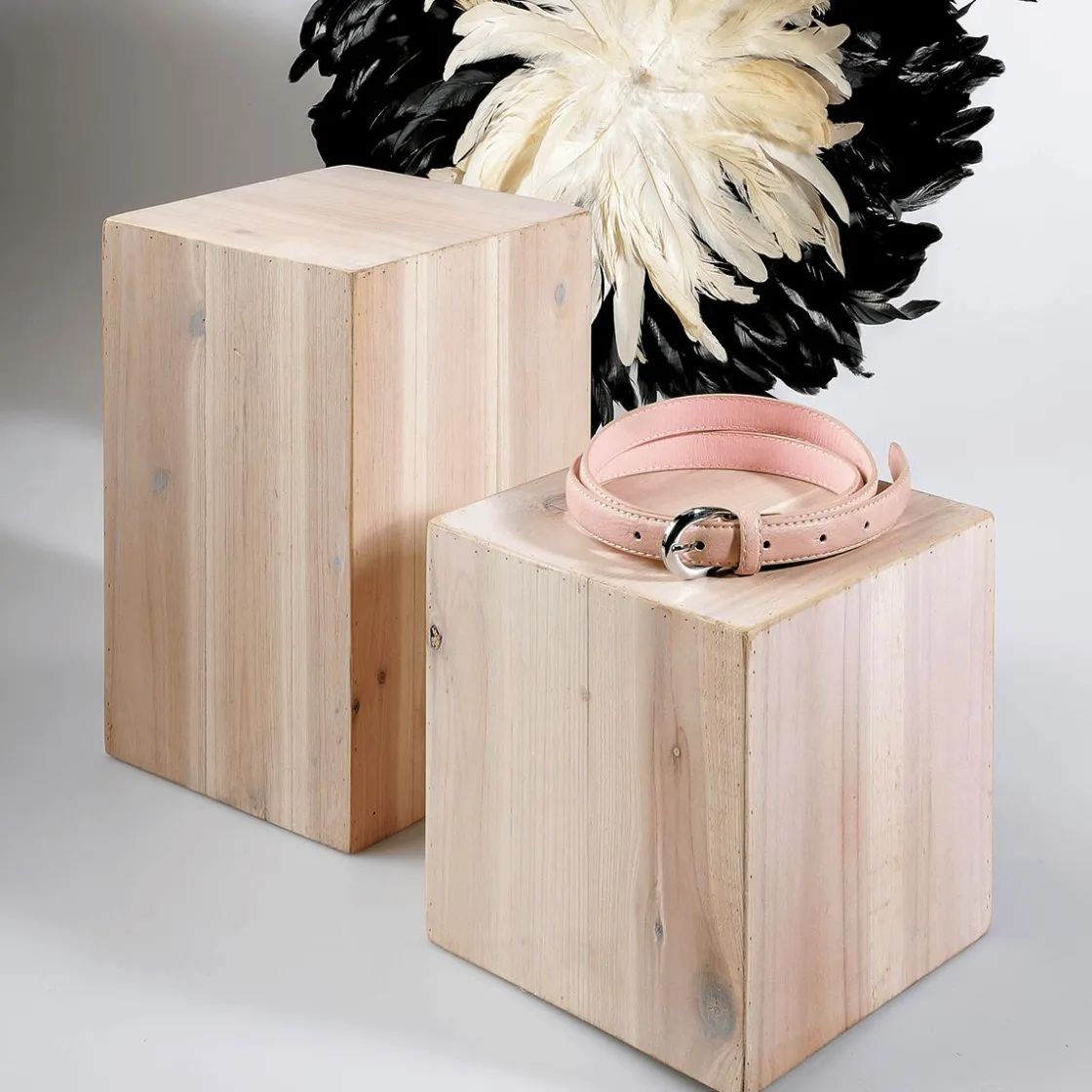 DecoWoerner Expositores Para Tiendas|Decoración Natural>Conjunto De Minicolumnas De Madera Naturaleza