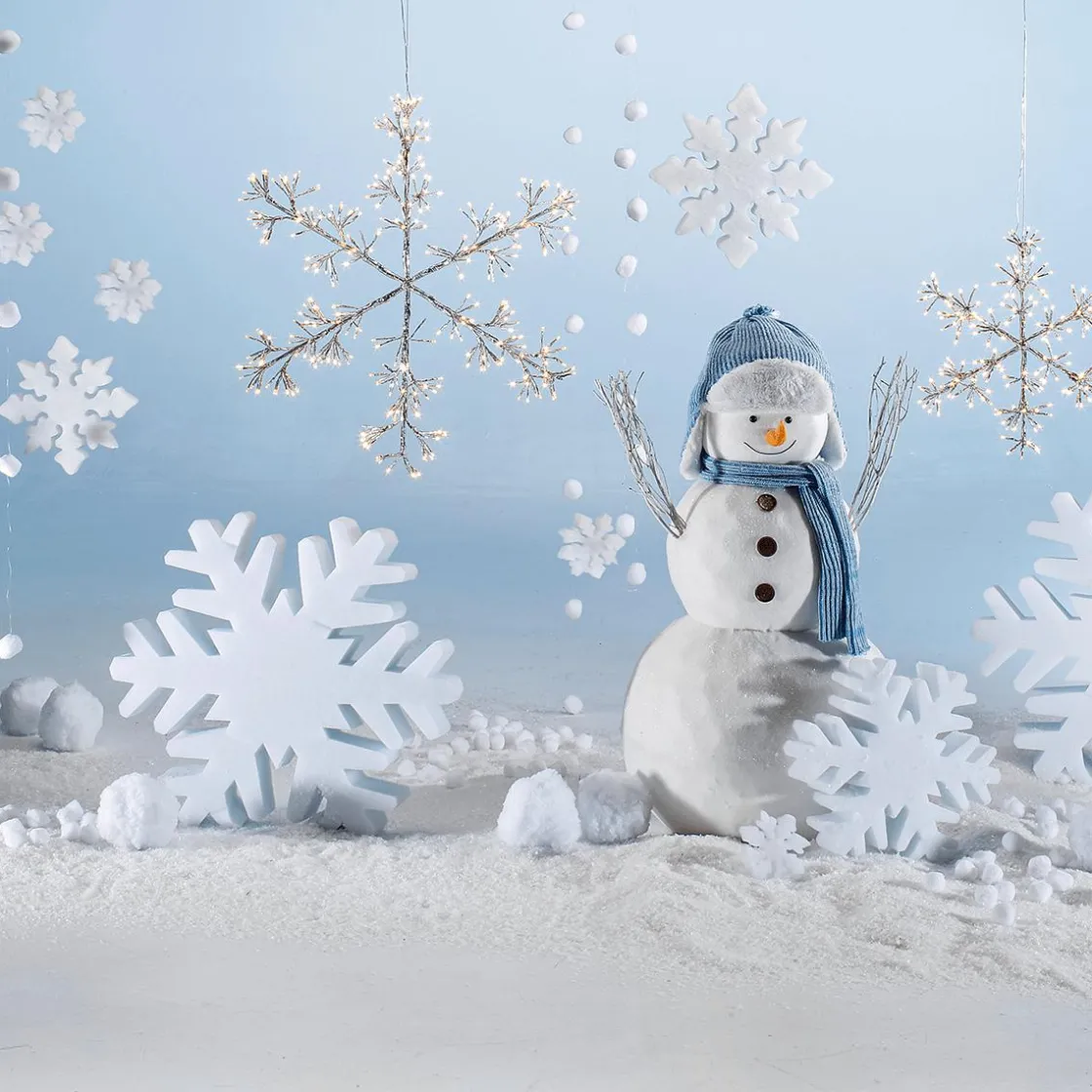 DecoWoerner Decoración De Invierno|Figuras De Navidad>Copo De Nieve "cristal De Hielo" 3D 40 Cm Ø