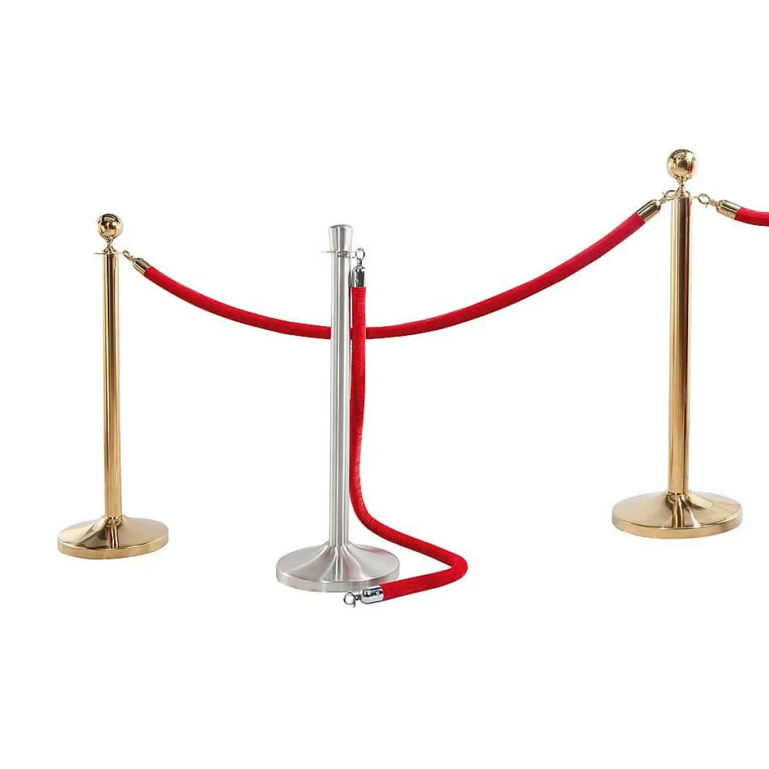 DecoWoerner Carteles Y Señalización>Cordón Para Postes De Barrera, 150 Cm De Longitud, Plateado/