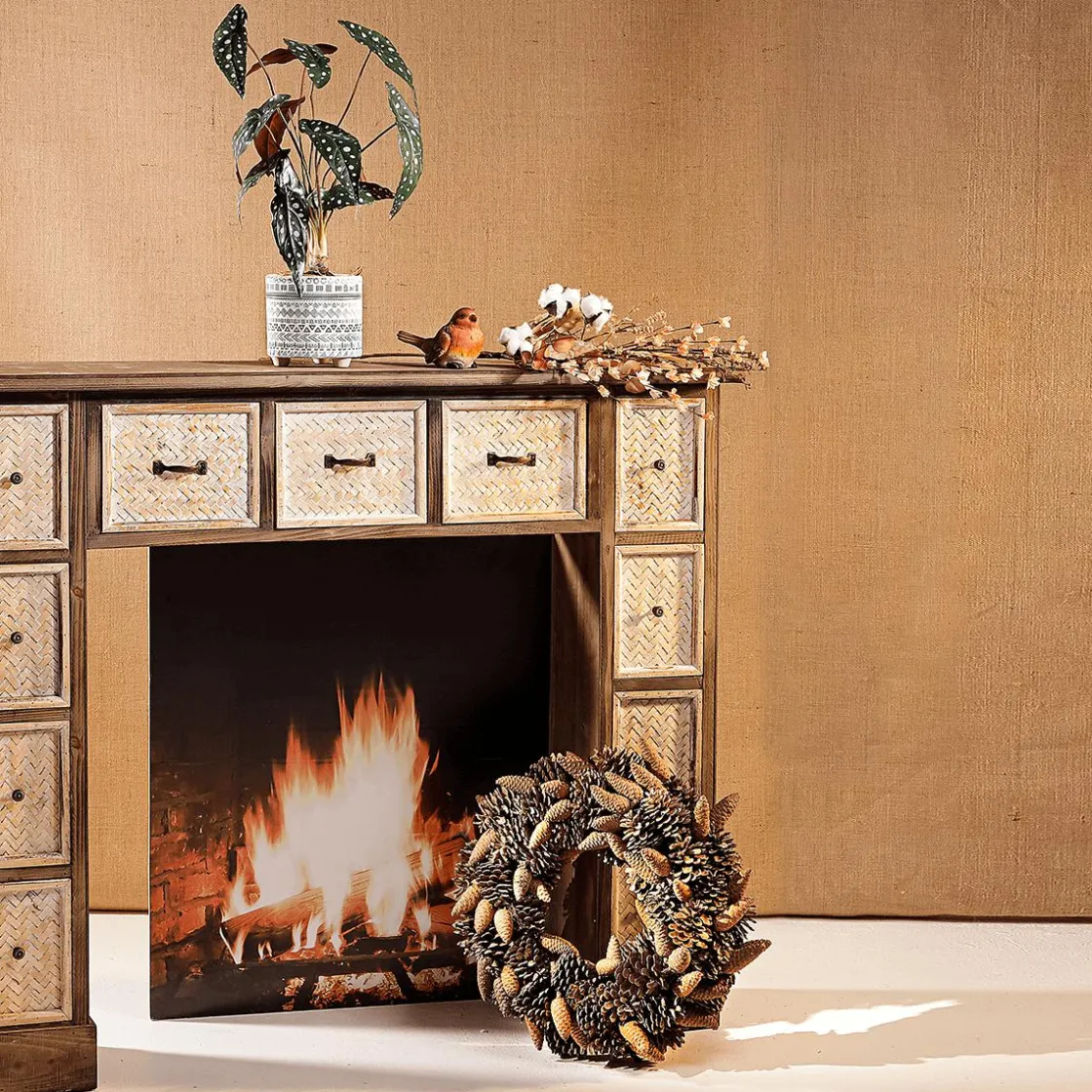 DecoWoerner Decoración De Otoño|Coronas De Navidad>Corona Cónica 45 Cm Ø