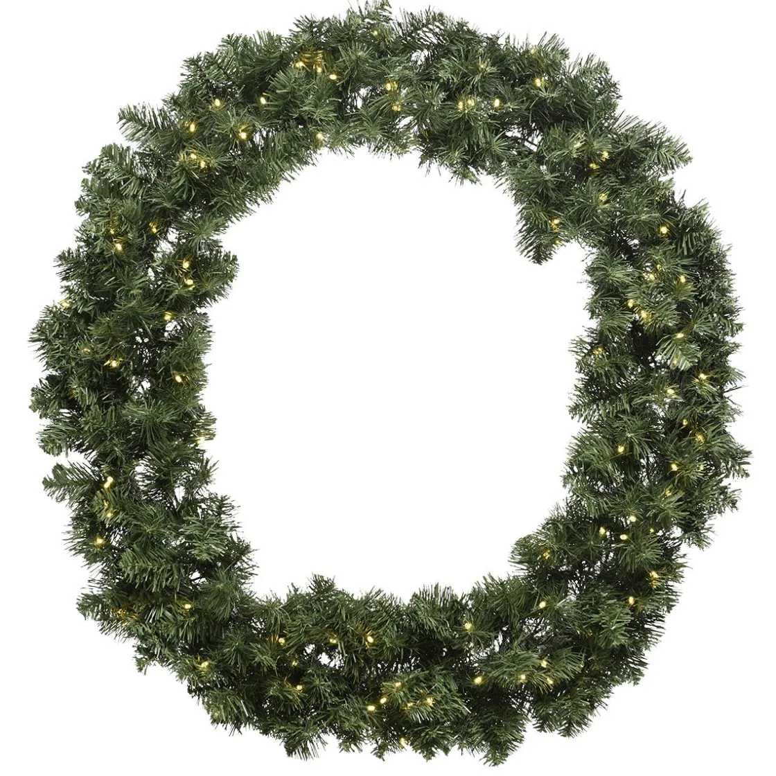 DecoWoerner Coronas De Navidad>Corona De Abeto Artificial Con LED Blanco Cálido IP44, 60 Cm Ø