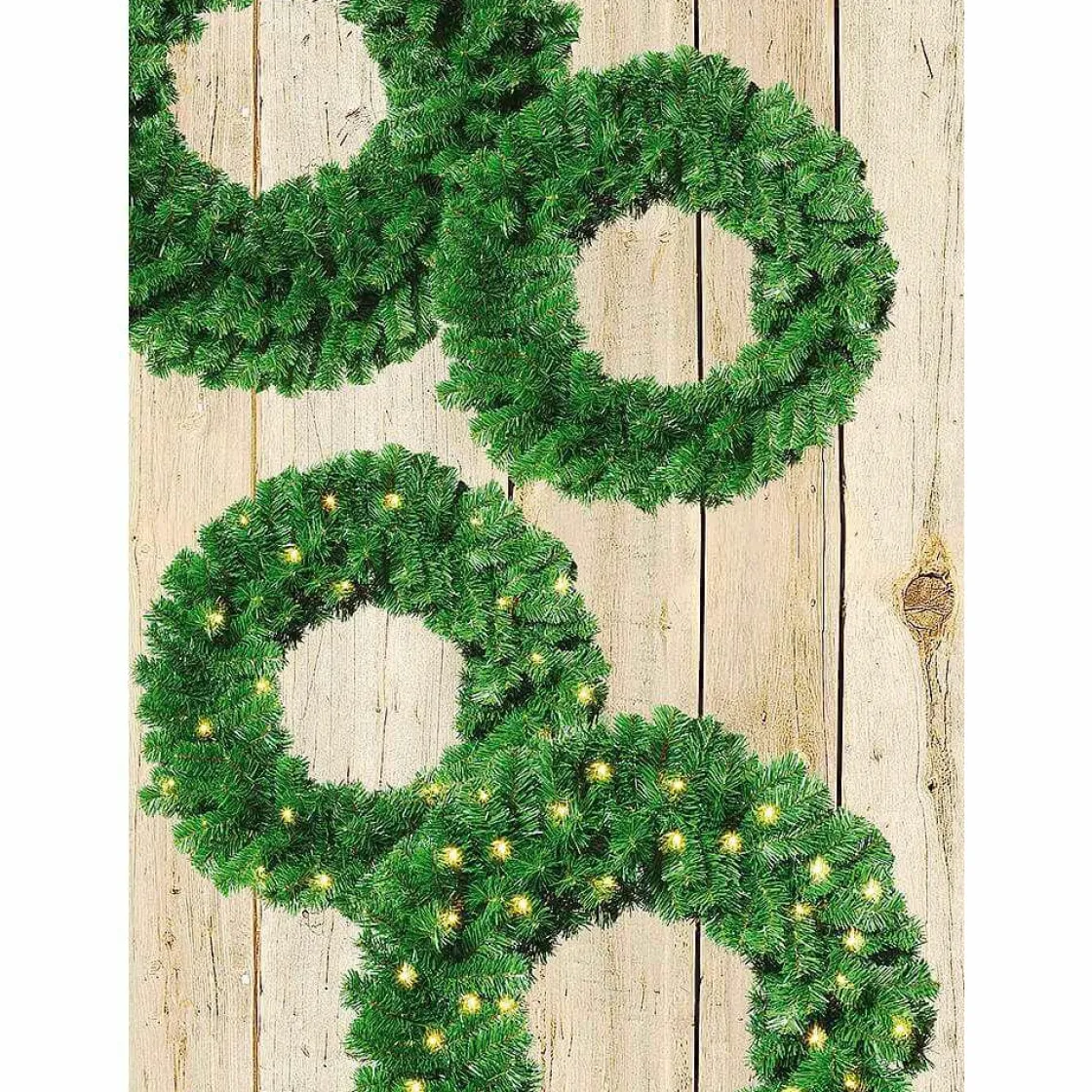 DecoWoerner Coronas De Navidad>Corona De Abeto Basic, Ø 80 Cm, Carácter Tridimensional