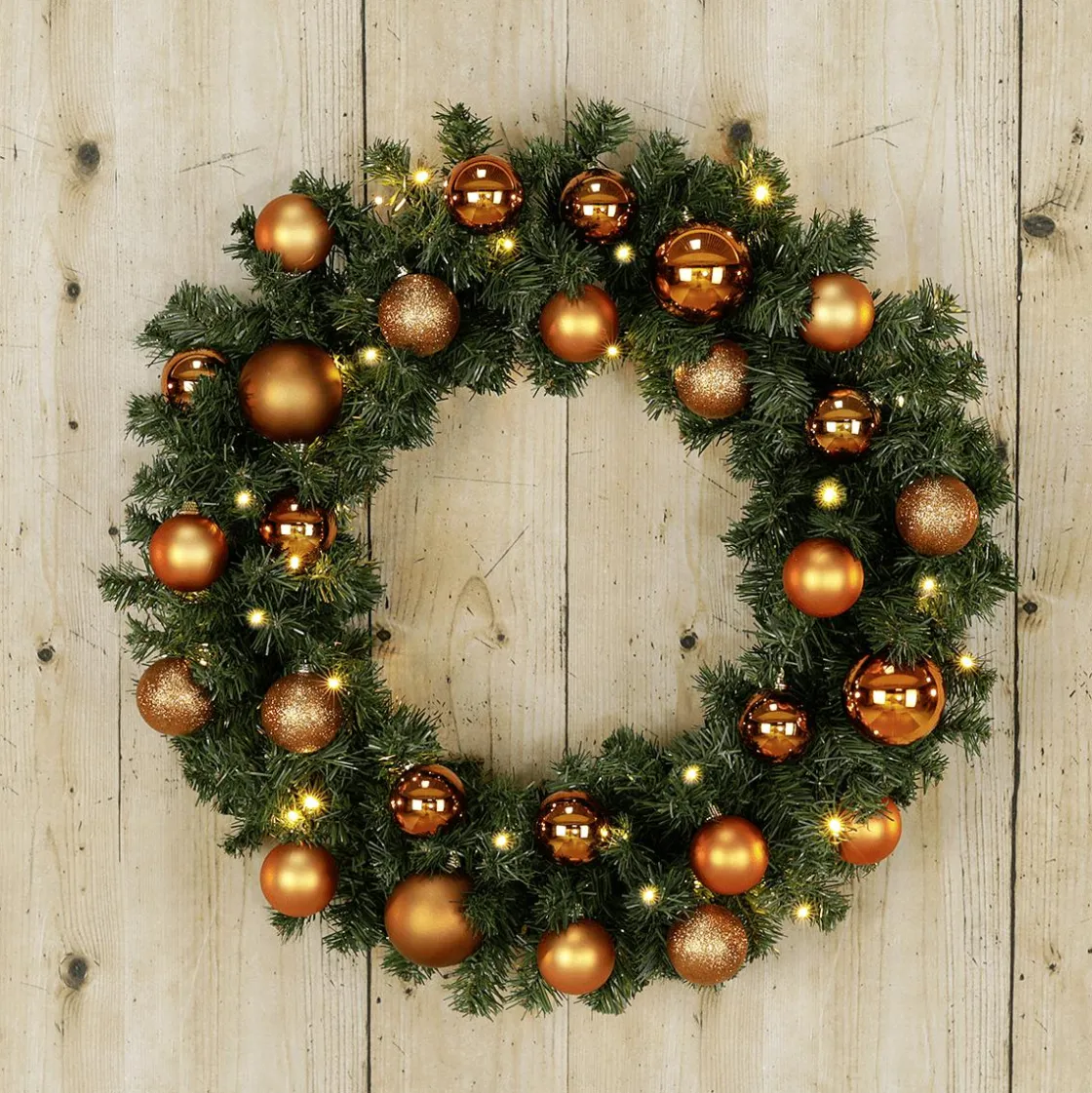 DecoWoerner Coronas De Navidad>Corona De Abeto Basic, LED, Ø 60 Cm, Carácter Bidimensional
