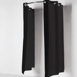 DecoWoerner Probadores Y Cortinas>Cortina De Cubículo Semicircular, 200 Cm De Largo, Negra