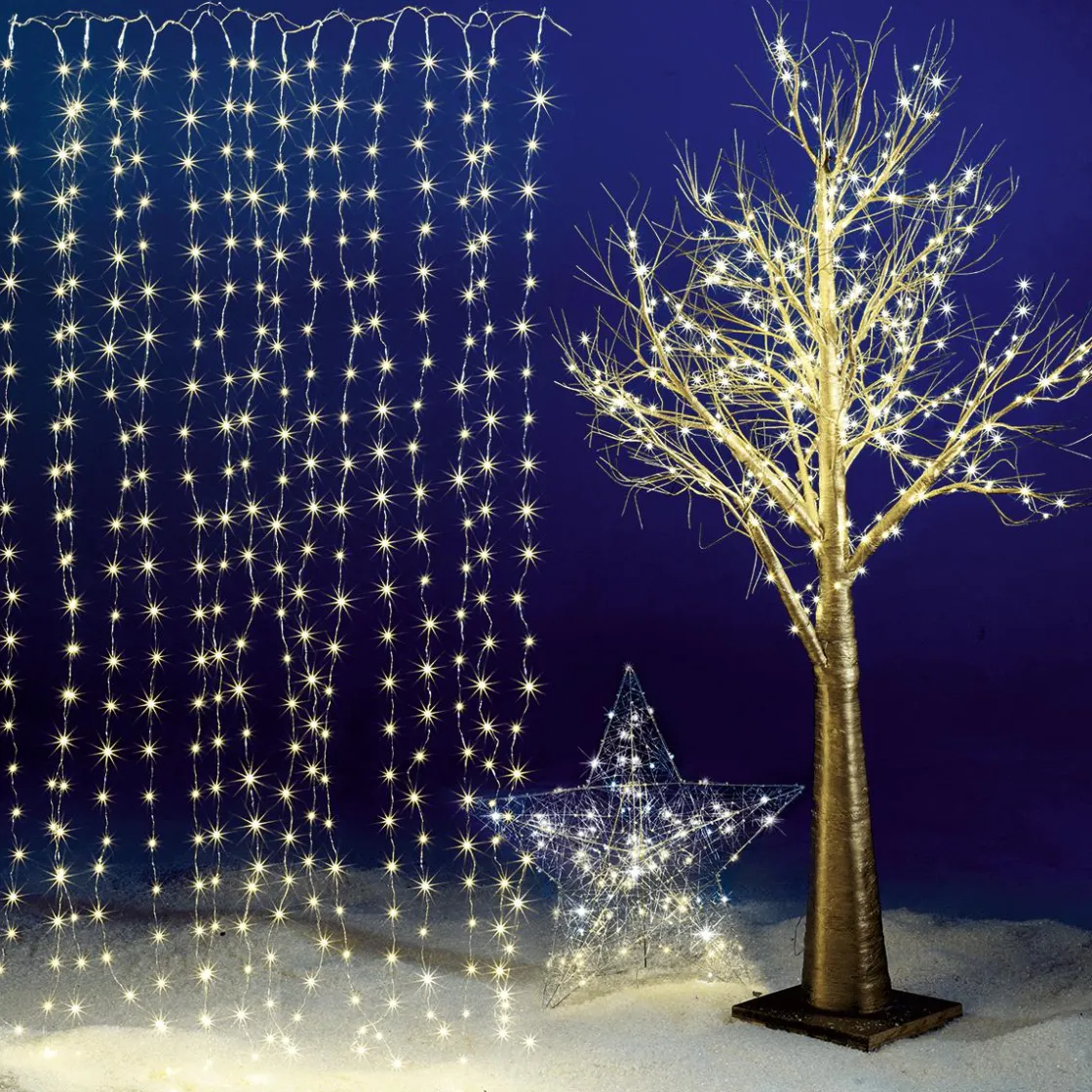 DecoWoerner Luces De Navidad>Cortina De Luces De Alambre LED Para Exteriores, 300 X 200 Cm