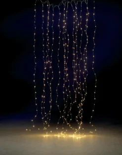 DecoWoerner Luces De Navidad>Cortina De Luces LED Con Alambre Para Exteriores, 384 LED, 240 X 160 Cm