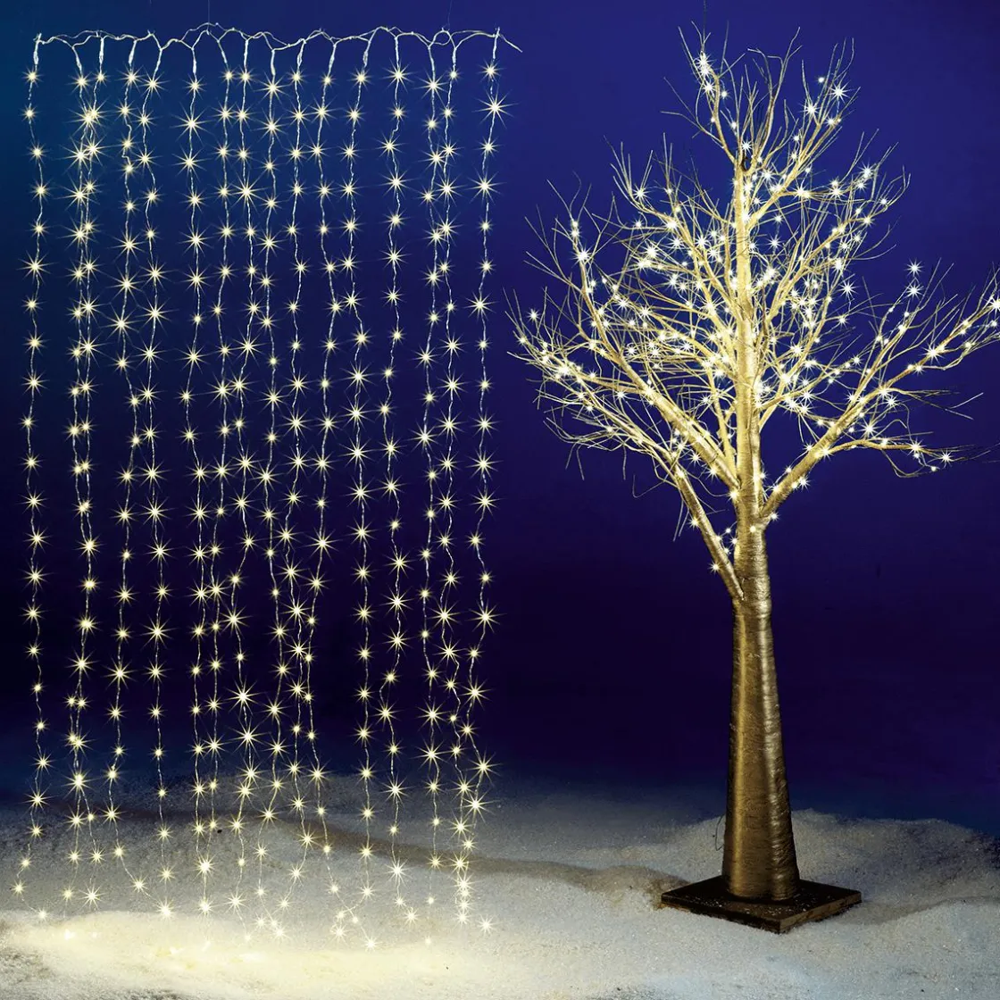 DecoWoerner Luces De Navidad>Cortina De Luces LED Con Alambre Para Exteriores, 384 LED, 240 X 160 Cm