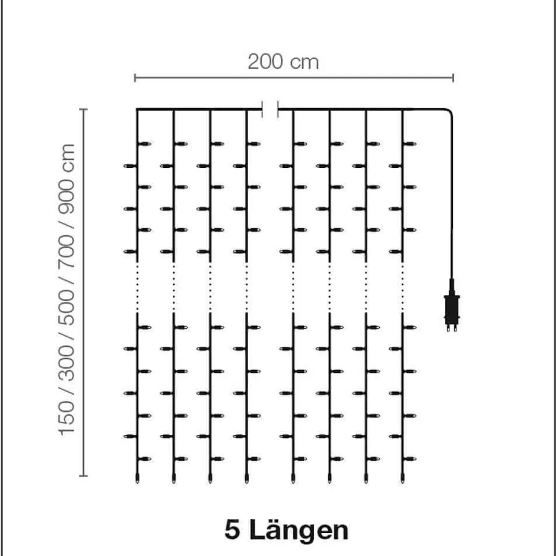 DecoWoerner Luces De Navidad>Cortina De Luces LED 24V Para Exteriores, 500 LED, 300 X 200 Cm