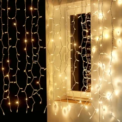 DecoWoerner Luces De Navidad>Cortina De Luz LED Profesional IP67, 700 Cm Sin Cable De Alimentación, Blanca