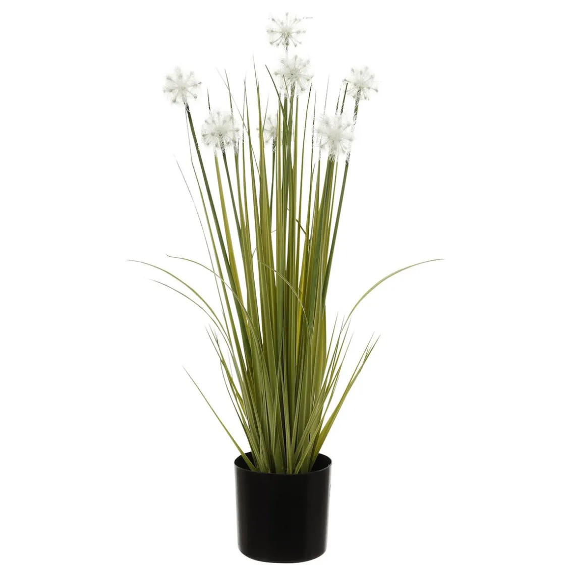 DecoWoerner Decoración De Verano|Decoración De Primavera>Césped Artificial Con Dientes De León En Maceta Negra 70 Cm