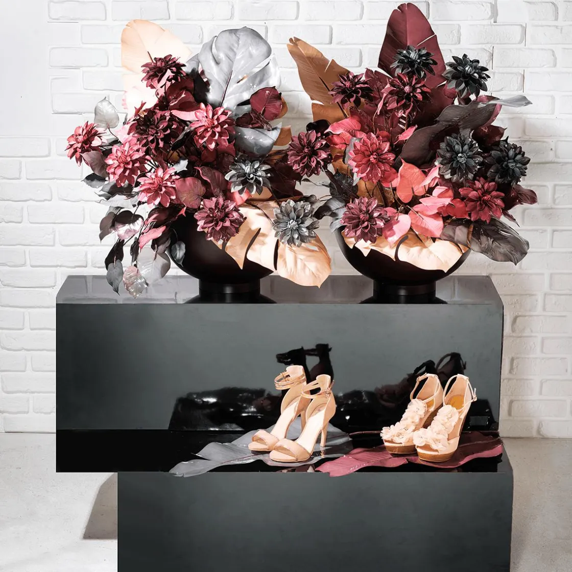 DecoWoerner Decoración De Otoño|Flores Artificiales>Dalia Artificial 56 Cm Gris