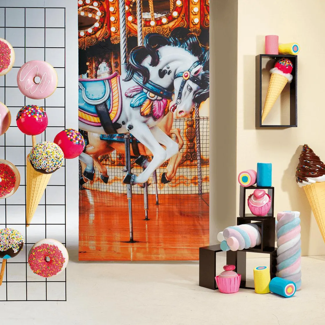 DecoWoerner Chupetes Xxl>Donut Decorativo Con Perlas De Azúcar 20 Cm Ø Colorido