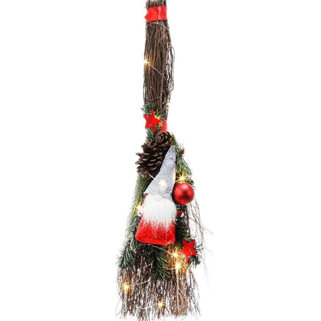DecoWoerner Figuras De Navidad>Escoba Decorativa Con LED 55 Cm