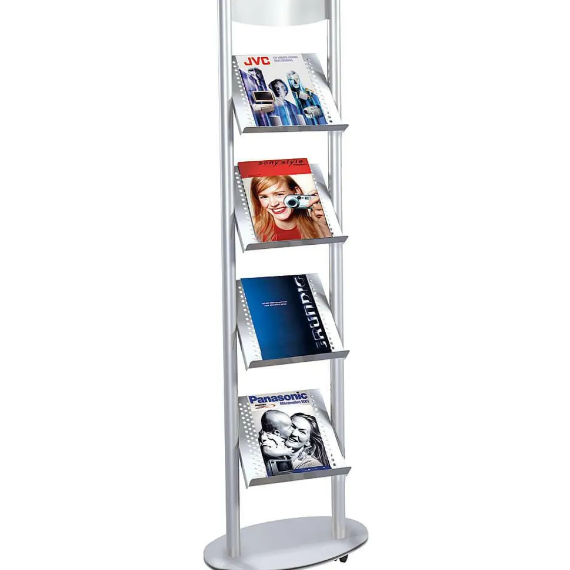DecoWoerner Expositores Para Tiendas>Estantería Para Folletos "Alu-Design", 4 X A4