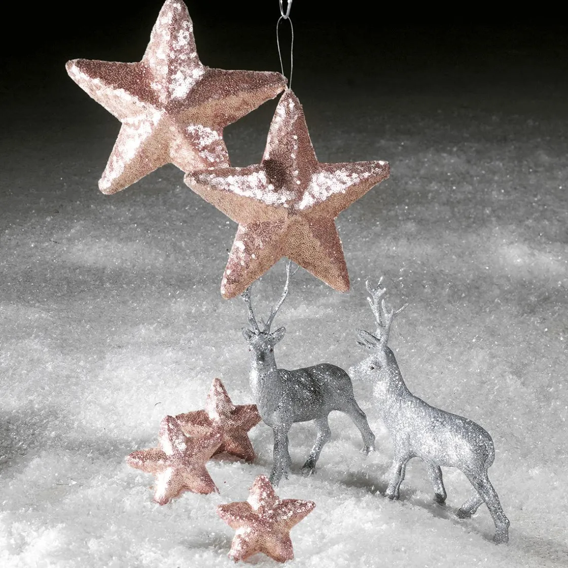 DecoWoerner Estrella De Navidad>Estrella Con Lentejuelas Ø 22 Cm, 2 Piezas, da