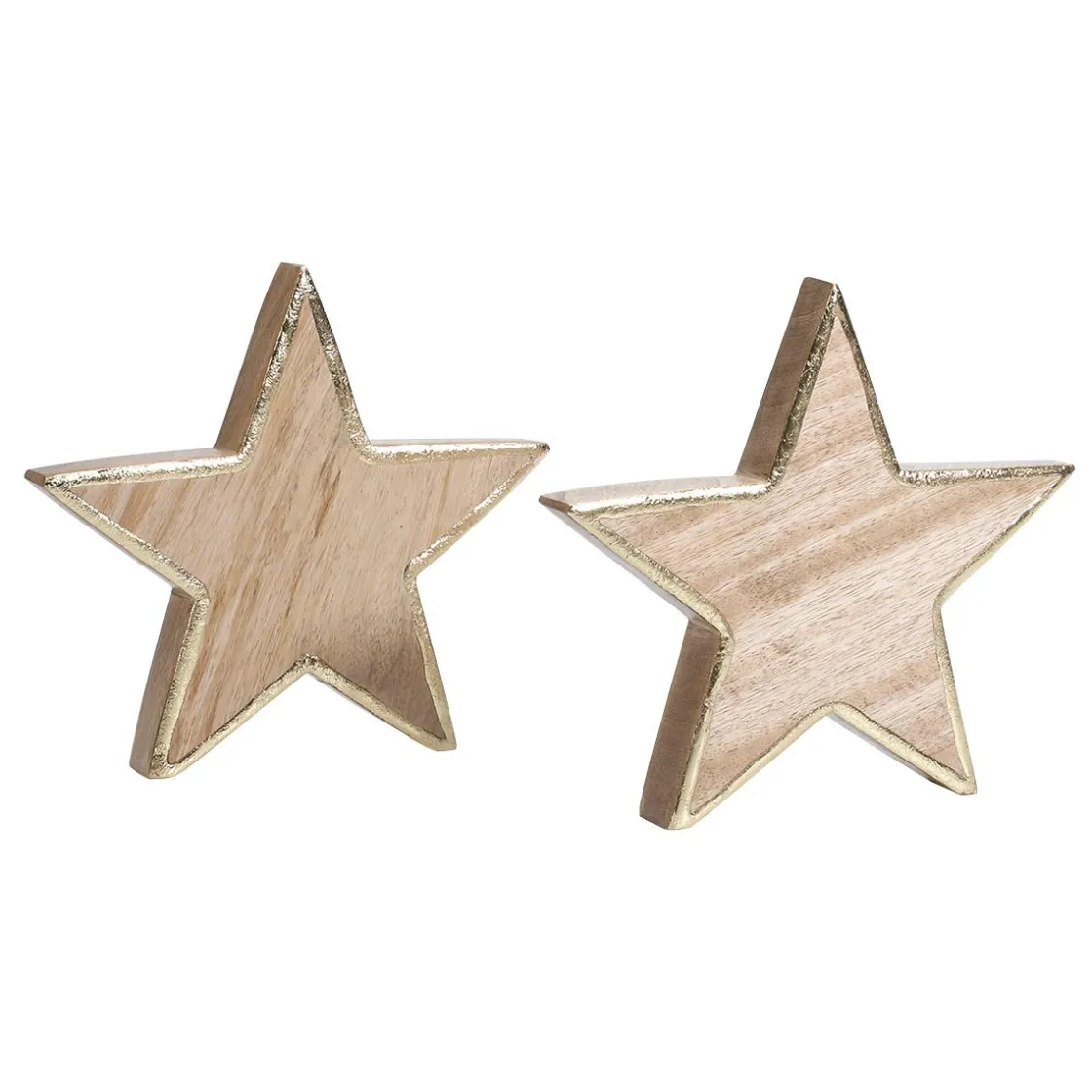 DecoWoerner Decoración De Invierno|Estrella De Navidad>Estrella De Madera De Mango 2,5 X 20 Cm 2 Uds.