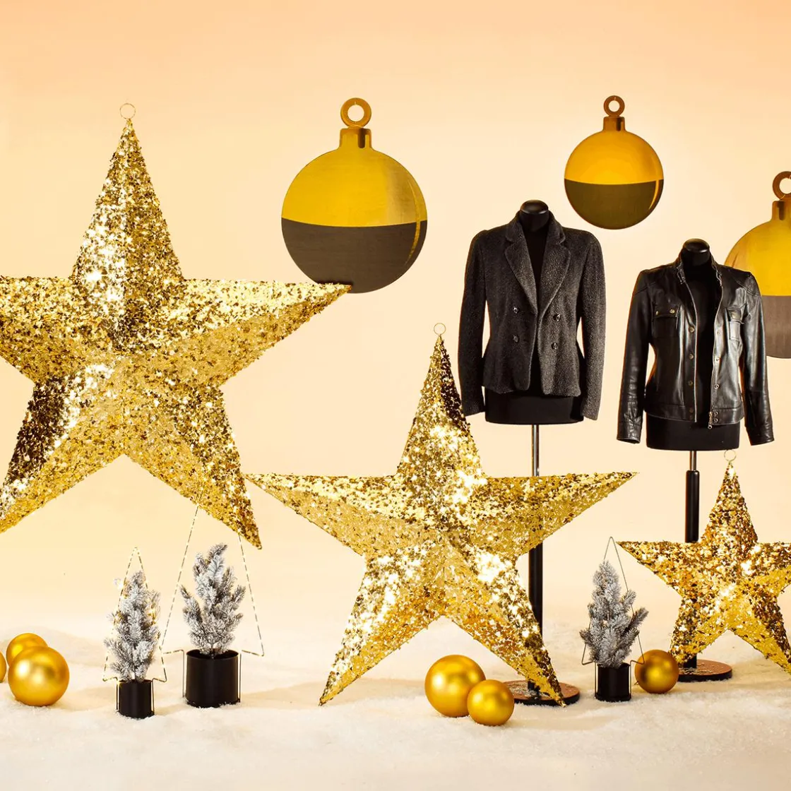 DecoWoerner Decoración Navideña Xxl|Estrella De Navidad>Estrella Decorativa, Dorado, Ø 150 Cm