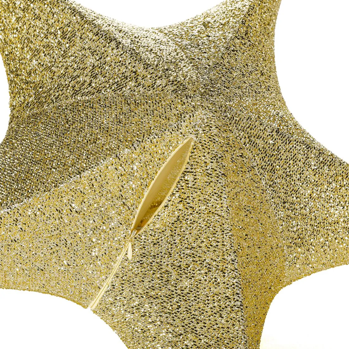 DecoWoerner Estrella De Navidad>Estrella Dorada Plegable Deco Con Cremallera, 40 Cm