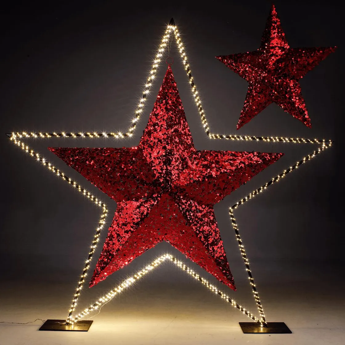 DecoWoerner Decoración Navideña Xxl|Estrella De Navidad>Estrella Gigante Decorativa Roja Ø 120 Cm