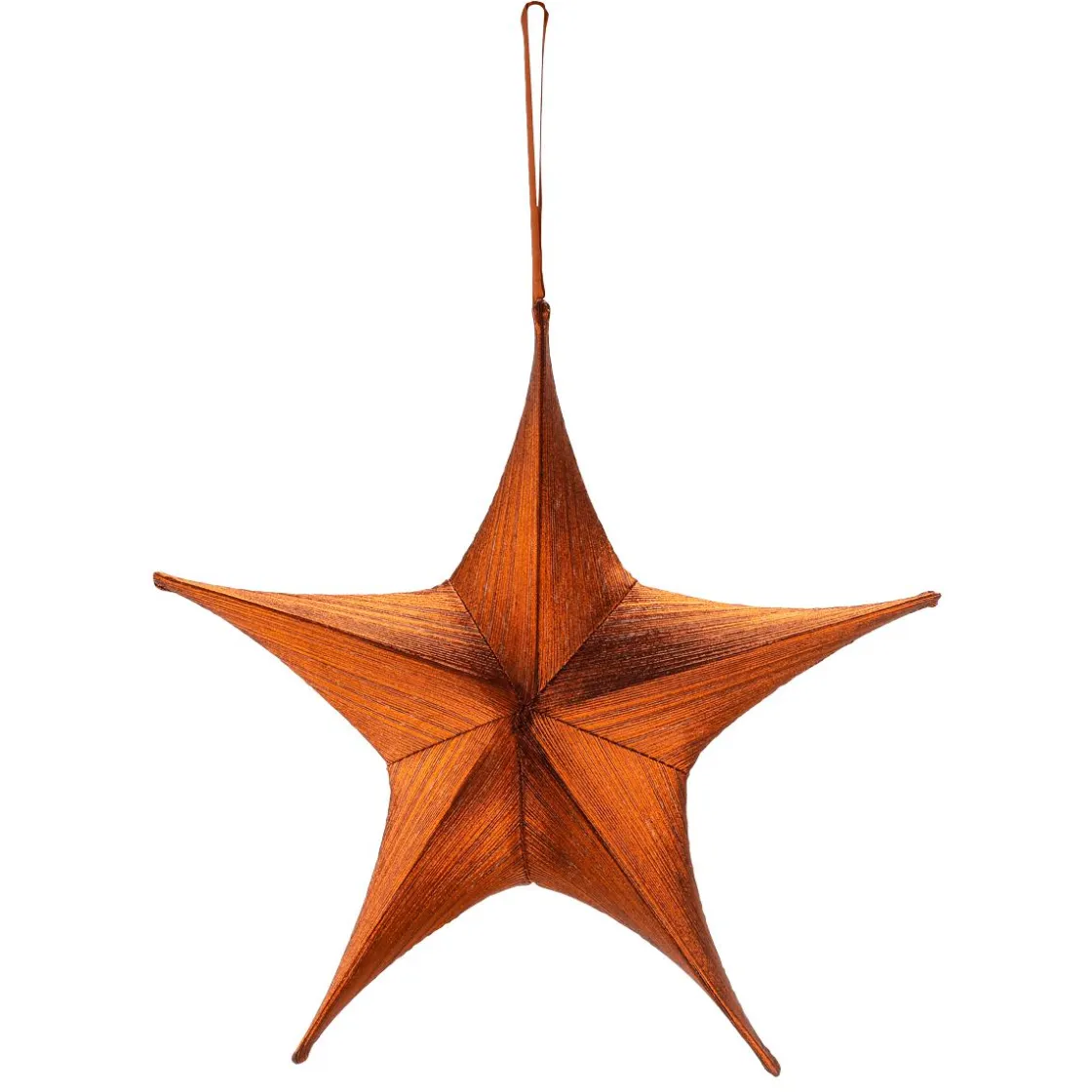 DecoWoerner Decoración Temática|Decoración Navideña Xxl>Estrella Plegable De Tela Decorativa, Cobre Metalizado, Con Cremallera