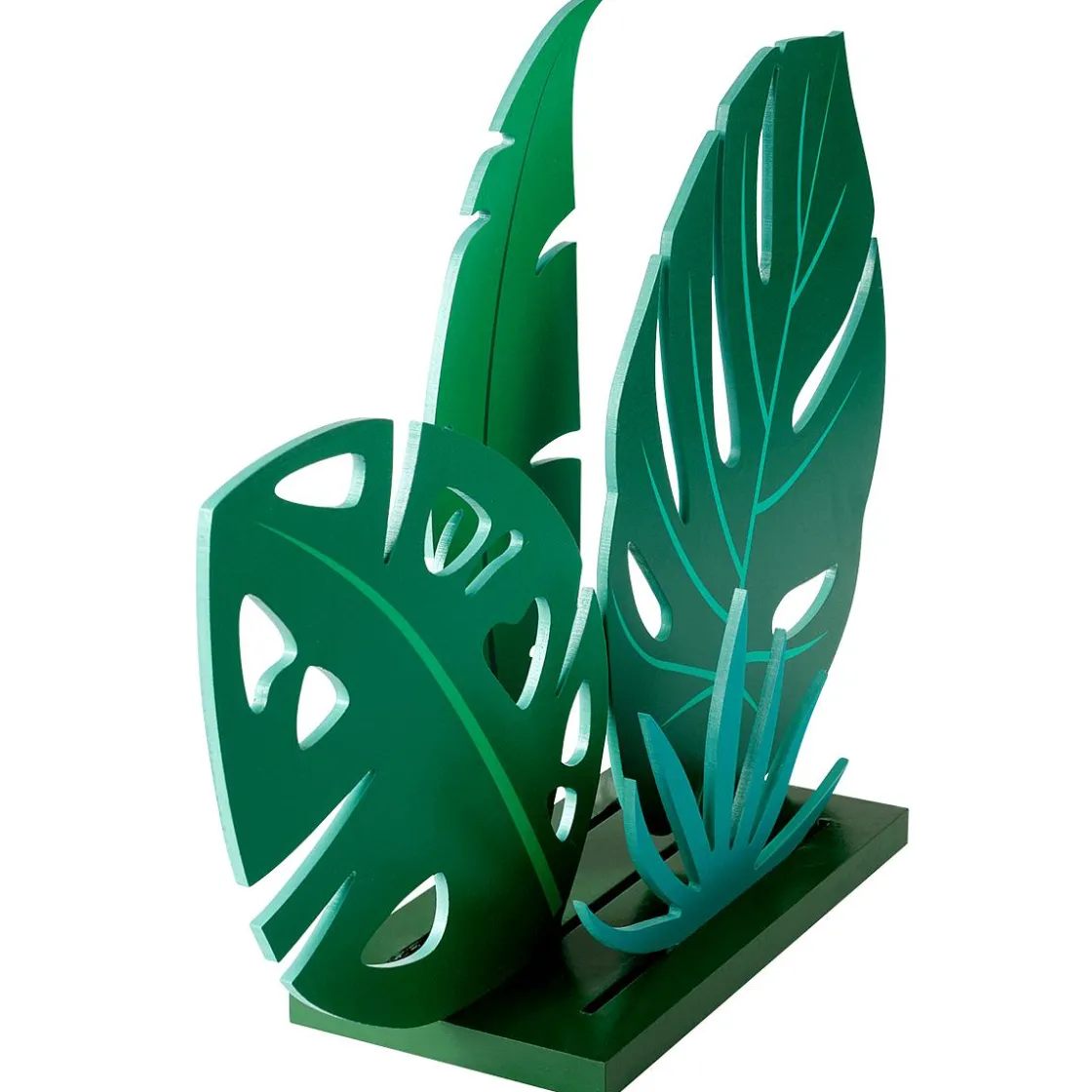 DecoWoerner Decoración De Verano>Expositor De Hoja De La Selva De Madera, 57 Cm