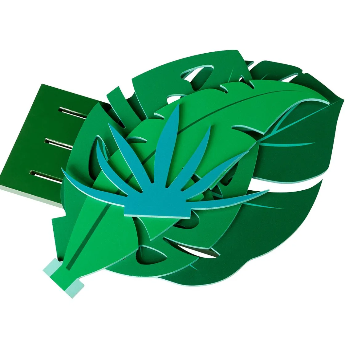 DecoWoerner Decoración De Verano>Expositor De Hoja De La Selva De Madera, 57 Cm