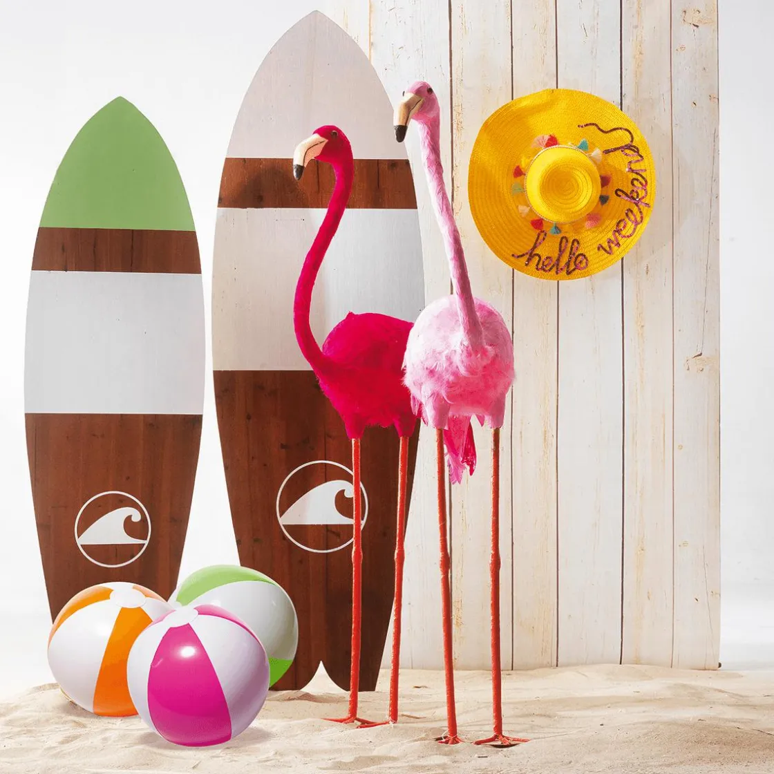 DecoWoerner Decoración De Verano>Expositor De Madera "Tabla De Surf" 160 X 50 Cm