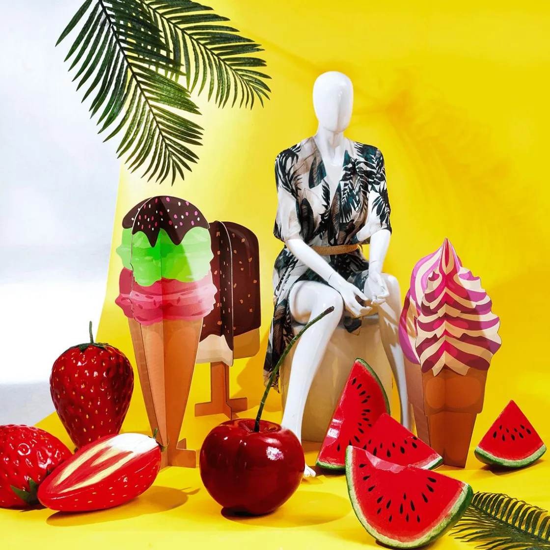 DecoWoerner Decoración De Verano>Expositor Decorativo Helado Suave, Altura 75 Cm