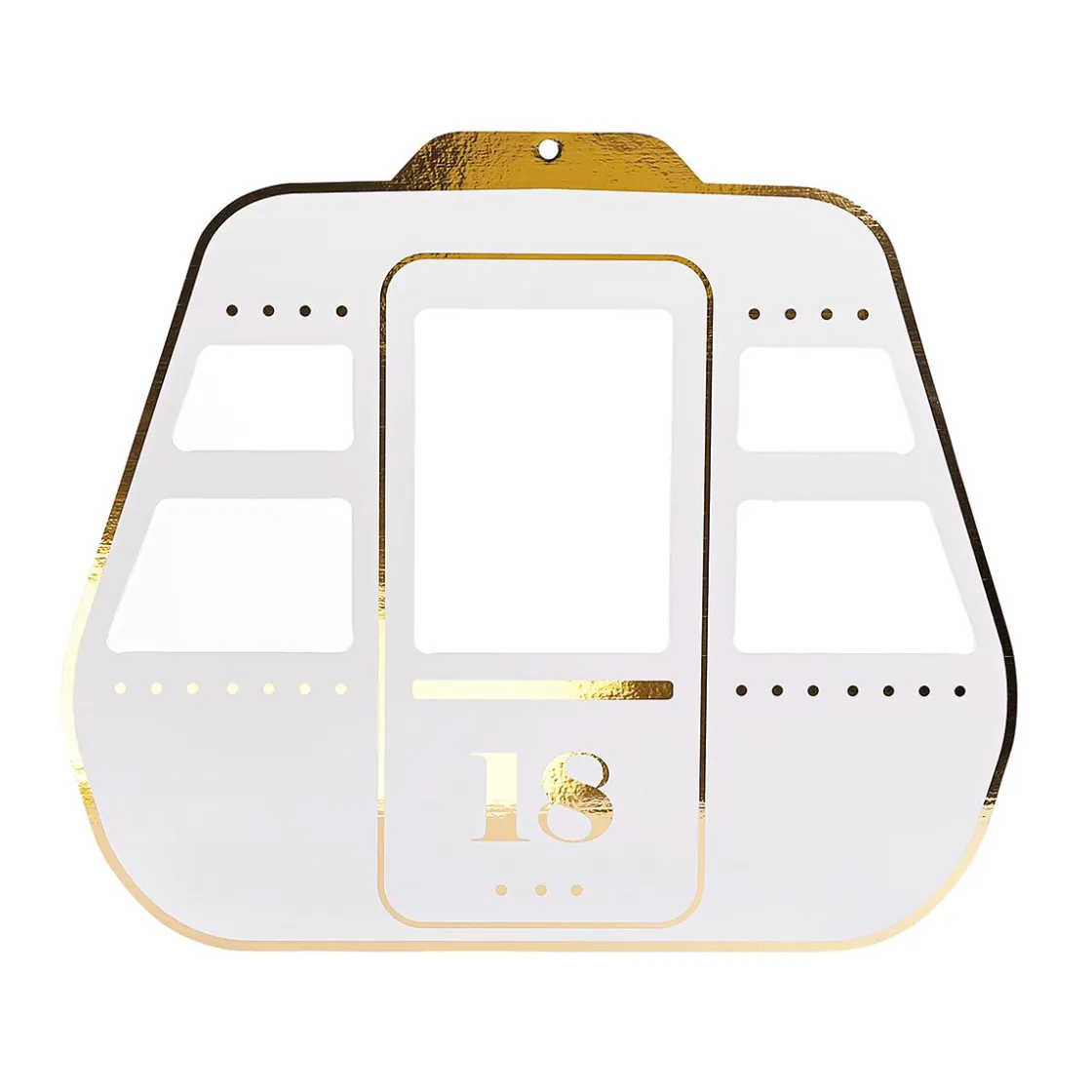 DecoWoerner Decoración De Invierno>Expositor Góndola Blanco / Dorado 38 X 31 Cm