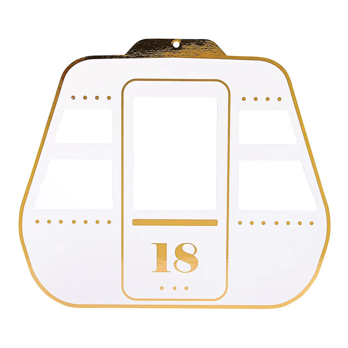 DecoWoerner Decoración De Invierno>Expositor Góndola Blanco / Dorado 38 X 31 Cm