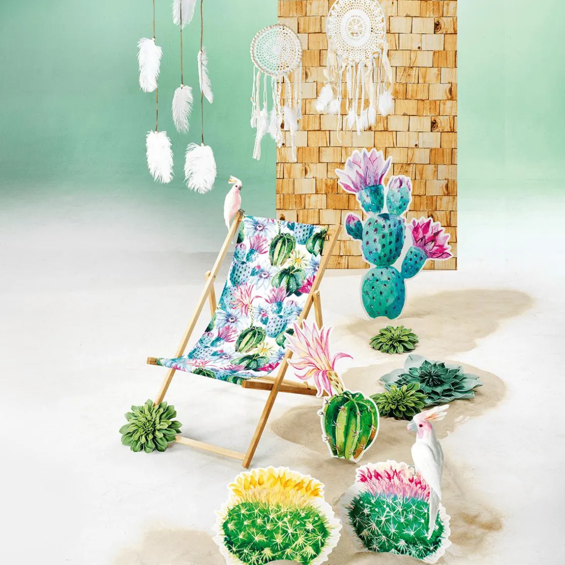 DecoWoerner Decoración De Verano>Expositor Para Colgar "Echinocactus" Fucsia