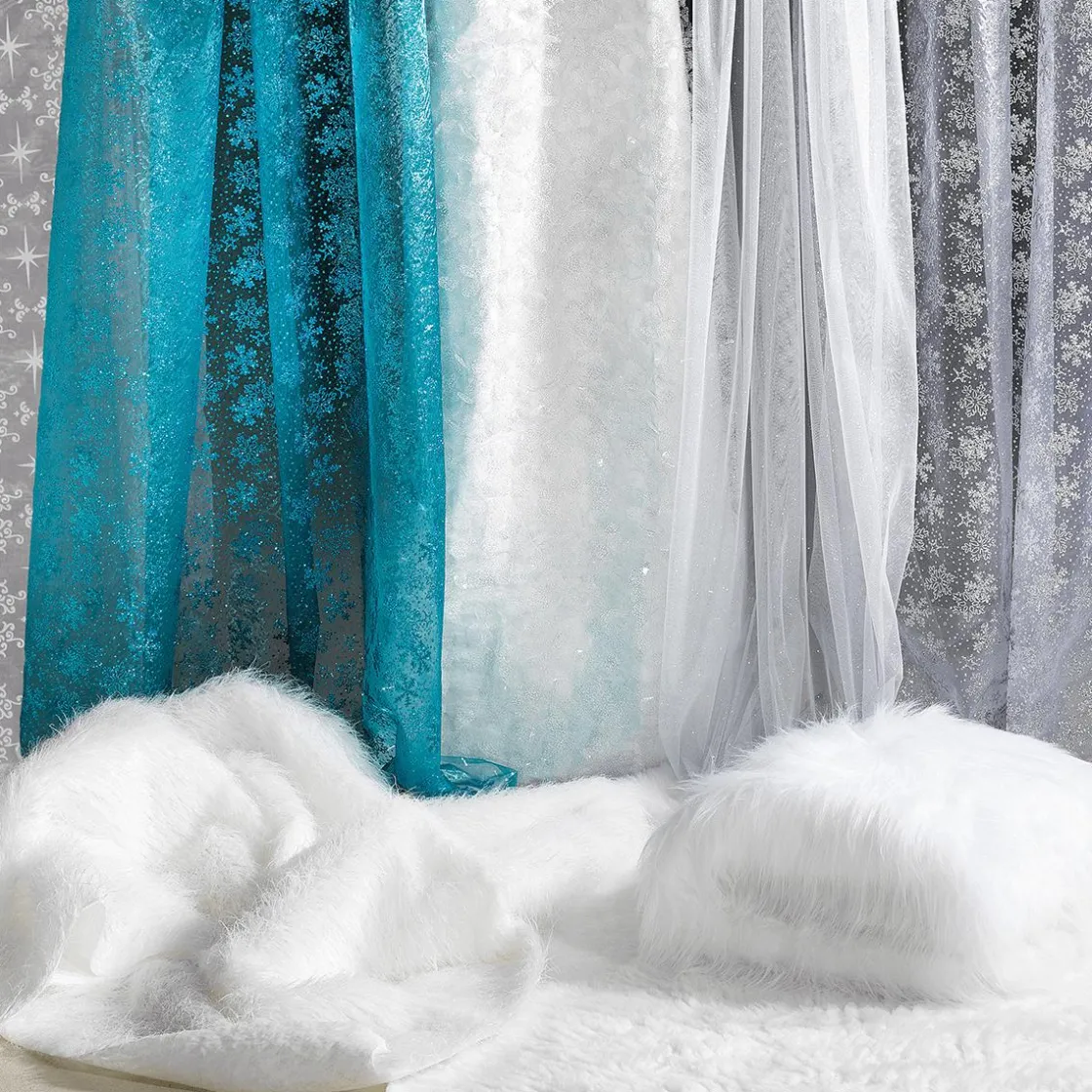 DecoWoerner Telas|Decoración De Invierno>Felpa Blanca, Anchura: 150 Cm
