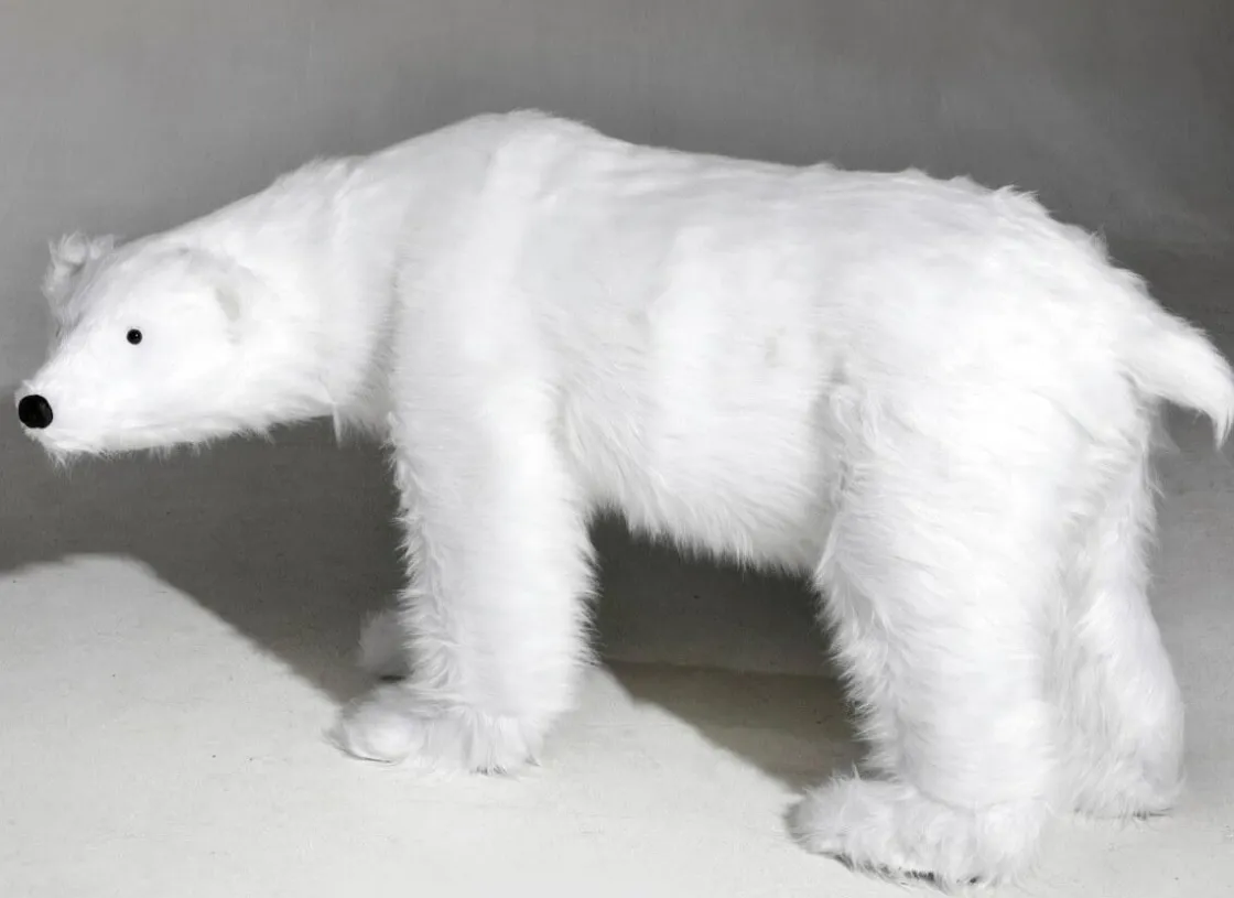 DecoWoerner Decoración De Animales|Decoración De Invierno>Figura Animal De Tamaño Natural Oso Polar, Altura: 90cm