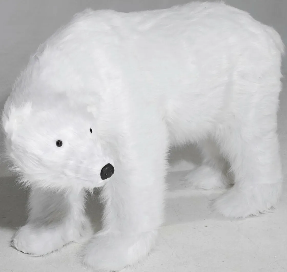DecoWoerner Decoración De Animales|Decoración De Invierno>Figura Animal De Tamaño Natural Oso Polar, Altura: 90cm